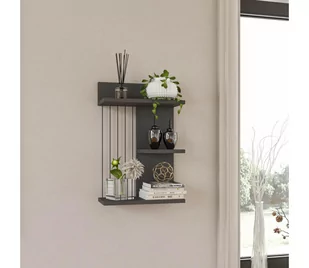 Półka ścienna KINIK 60x40 cm antracyt - Półki do salonu Półka ścienna KINIK 60x40 cm antracyt - Półki do salonu - miniaturka - grafika 1