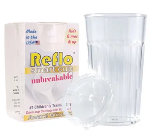 Reflo Kubek Treningowy Do Nauki Picia Nietłukący Smart Cup Bezbarwny - Kubki dla dzieci - miniaturka - grafika 1