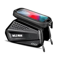Uchwyty samochodowe do telefonów - WildMan Uchwyt  Etui/uchwyt rowerowy WILDMAN XXL ES6 sakwa na ramę czarna/black 79797 - miniaturka - grafika 1