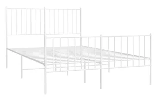 Białe metalowe łóżko małżeńskie w stylu loft 160x200 cm Satus - Łóżka - miniaturka - grafika 1
