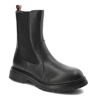 Botki damskie - Czarne Botki Tommy Hilfiger Modne Buty Damskie - miniaturka - grafika 1