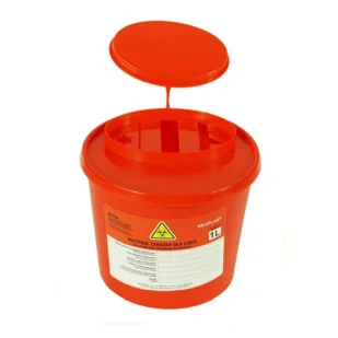 Pojemnik na odpady medyczne 1l czerwony Neuplast 1szt - Meble i wyposażenie gabinetów medycznych - miniaturka - grafika 1