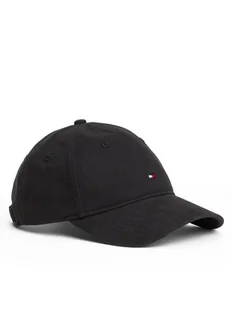 Tommy Hilfiger Czapka z daszkiem Th Flag Soft 6 Panel AW0AW17781 Czarny - Czapki damskie - miniaturka - grafika 1