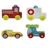 Samochody i pojazdy dla dzieci - Norimpex Drewniane pojazdy z kółkami 10cm NO-1001806 - miniaturka - grafika 1
