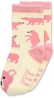 Skarpetki damskie - Hatley Dziewczęce dziecięce Animal Socks-Pink Bear skarpety sportowe - miniaturka - grafika 1