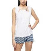 Koszulki i topy damskie - Koszulka damska Diesel Kaena biała z łańcuszkiem-XS - miniaturka - grafika 1