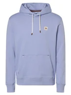 Bluzy męskie - Scotch & Soda Męska bluza z kapturem Mężczyźni Bawełna niebieski jednolity, S - miniaturka - grafika 1