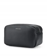 Kosmetyczki, organizery i kuferki - Kosmetyczka Męska Podróżna Duża Pojemna Skóra Ekologiczna Czarna QML012-1 - miniaturka - grafika 1