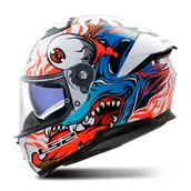 Kaski motocyklowe - Kask Integralny LS2 FF808 Stream II Złamany Biały/NiebieskiL - miniaturka - grafika 1