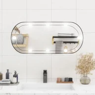 Lustra - Lustro ścienne z oświetleniem LED 35x80 cm szklane owalne - miniaturka - grafika 1