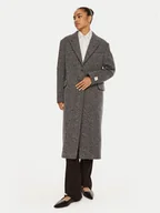 Płaszcze damskie - Calvin Klein Płaszcz wełniany Herringbone Single K20K207710 Szary Regular Fit - miniaturka - grafika 1