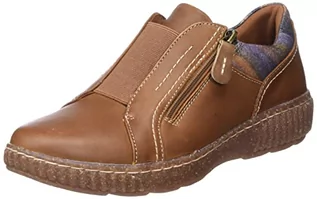 Trampki damskie - Clarks Damskie trampki Caroline Cove, Dark Tan Lea, 36 EU - grafika 1