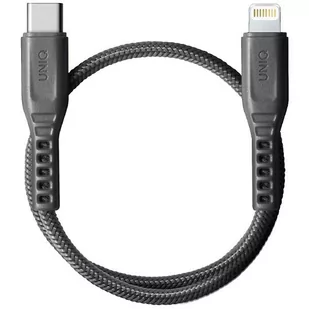 UNIQ Kabel Flex USB-C-Lightning 18W nylonowy 30cm szary/charcoal grey - Kable - miniaturka - grafika 1