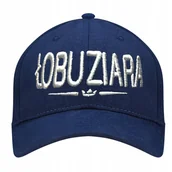 Czapki i chusty sportowe męskie - Czapka z daszkiem damska ŁOBUZIARA czapka z haftem haft wyszywana 3D granat - miniaturka - grafika 1