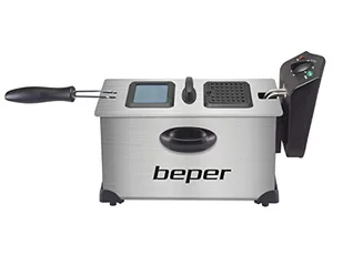 BEPER BC.353 elektryczna frytkownica 3,5 l, ze stali, 2000 W, temperatura do 190°C, stalowy pojemnik i filtr zapobiegający zapachowi wiosłowania dla łatwego czyszczenia, czarna - Frytownice gastronomiczne - miniaturka - grafika 1