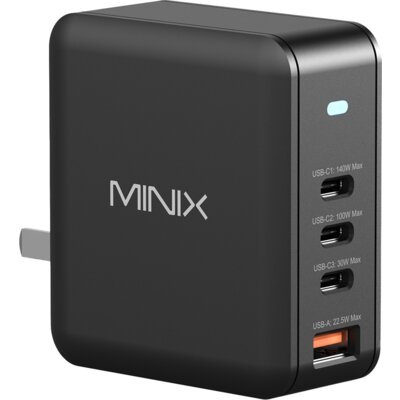Ładowarka sieciowa MINIX P165 GaN 165W Czarny ładowarka do telefonu USB-C, USB-A