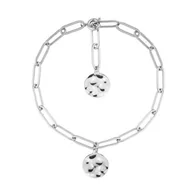 Bransoletki - Bransoletka łańcuch z delikatnym medalionem stal szlachetna - Manoki - miniaturka - grafika 1