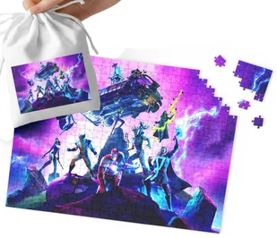 PUZZLE - FORTNITE WZORY Z BAJEK I GIER PREZENT DLA DZIECI 110EL + WORECZEK - Puzzle - miniaturka - grafika 1