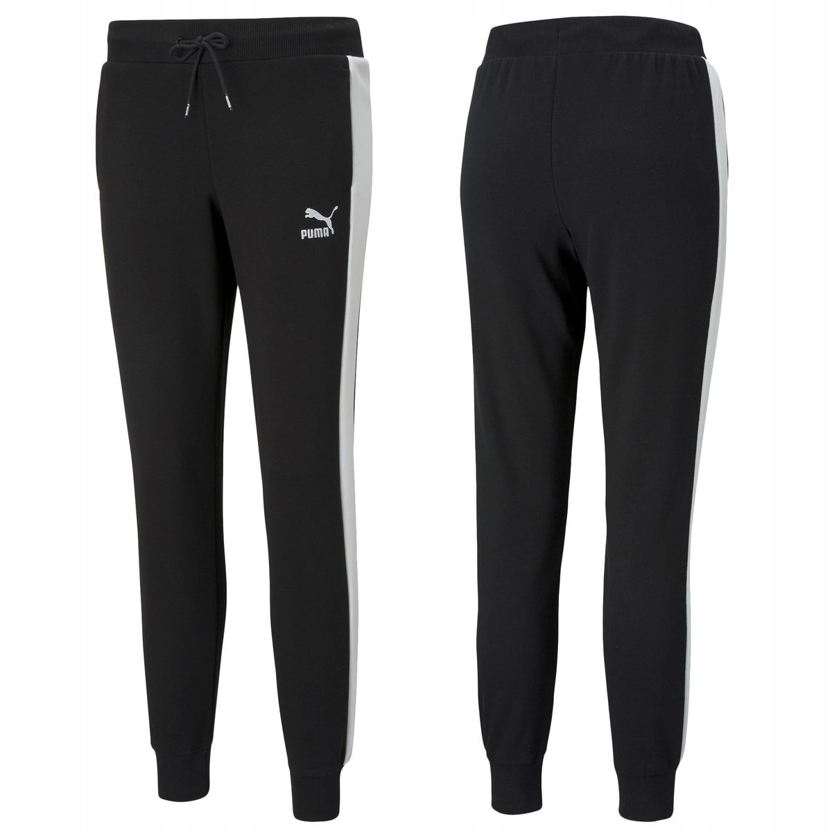 SPODNIE DRESOWE damskie PUMA sportowe bawełniane ICONIC T7 czarne L