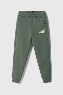 Spodnie i spodenki dla dziewczynek - Puma spodnie dresowe dziecięce ESS Logo Pants FL cl B kolor zielony z nadrukiem - grafika 1