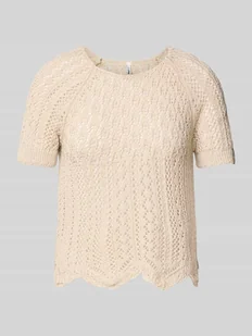 T-shirt szydełkowy o kroju regular fit z mieszanki bawełny model ‘NOLA’ - Koszulki i topy damskie - miniaturka - grafika 1