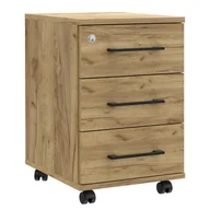 Szafki biurowe - Zamykany Kontenerek Biurowy Z Szufladami Na Kółkach Dąb Craft S7-R86 - miniaturka - grafika 1