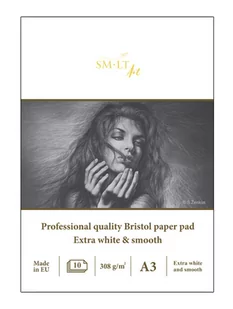 SMLT SMLT 3PS-10 (308)/PRO Line A3 blok papieru Bristolnego dla profesjonalistów, 308 gsm, wyjątkowo biały i gładki papier, 10 arkuszy 3PS-10(308)/PRO - Notesy i bloczki - miniaturka - grafika 1