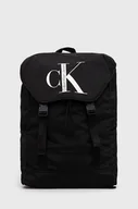 Plecaki - Calvin Klein Jeans plecak damski kolor czarny duży z nadrukiem - miniaturka - grafika 1