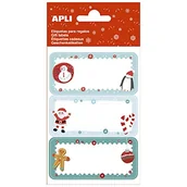 Etykiety do drukarek - APLI 19021 - Świąteczne etykiety do dekoracji prezentów - Ciastko imbirowe, 3 arkusze 9 u. - miniaturka - grafika 1