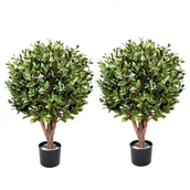 Sztuczne drzewka - Leaf Pary sztucznych drzew topiary - miniaturka - grafika 1