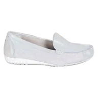 Mokasyny damskie - Goodin Srebrne Mokasyny Z Brokatem szare - miniaturka - grafika 1