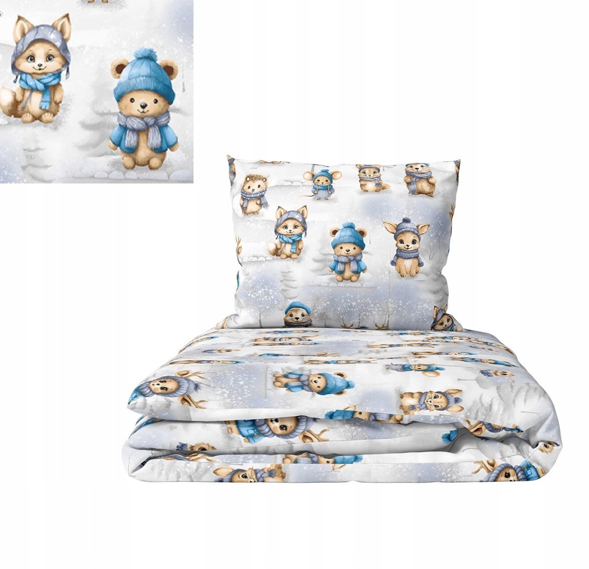 Pościel Świąteczna Dziecięca 140x200+70x80 zimowa polska bawełna producent,