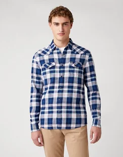 Męska Koszula W Krate Wrangler Ls Western Shirt Silver Pink W5A03Txtu-M - Koszule męskie - miniaturka - grafika 1