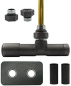 Zawory i kraniki - Zawór jednootworowy regulacyjny UNICO ciemny grafit strukturalny All in one lewy GZ1/2 rozeta zespolona prostokątna - miniaturka - grafika 1