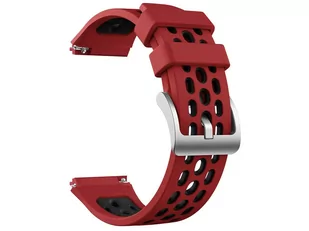 Gumowy Uniwersalny pasek sportowy Alogy soft band do smartwatcha 22mm Czerwono-czarny - Akcesoria do smartwatchy - miniaturka - grafika 3