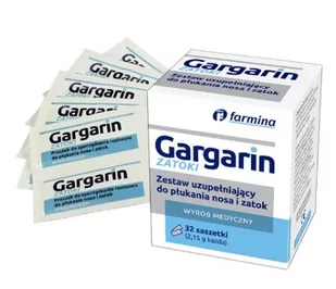 Farmina sp. z o.o. Gargarin ZATOKI Zestaw uzupełniający do płukania nosa 32 saszetek 9085728 - Witaminy i minerały - miniaturka - grafika 1