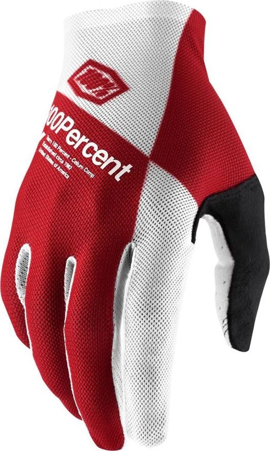 100% Rękawiczki 100% CELIUM Glove cherry silver roz. S długość dłoni 181-187 mm NEW