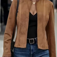 Kurtki damskie - TEMU Jednokolorowa Długa Kurtka Kardigan z Otwartym Kratą dla Kobiet - miniaturka - grafika 1