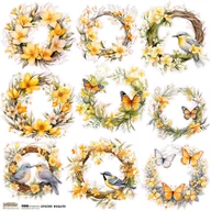 Scrapbooking - NAKLEJKI PAPIEROWE 24x24 ScrapLove Spring Wreath wianki - miniaturka - grafika 1