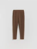 Spodnie i spodenki dla dziewczynek - Reserved - Dzianinowe legginsy - brązowy - miniaturka - grafika 1