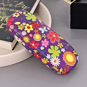Akcesoria do okularów - Etui na okulary fioletowe w kwiatki ET-113B - miniaturka - grafika 1