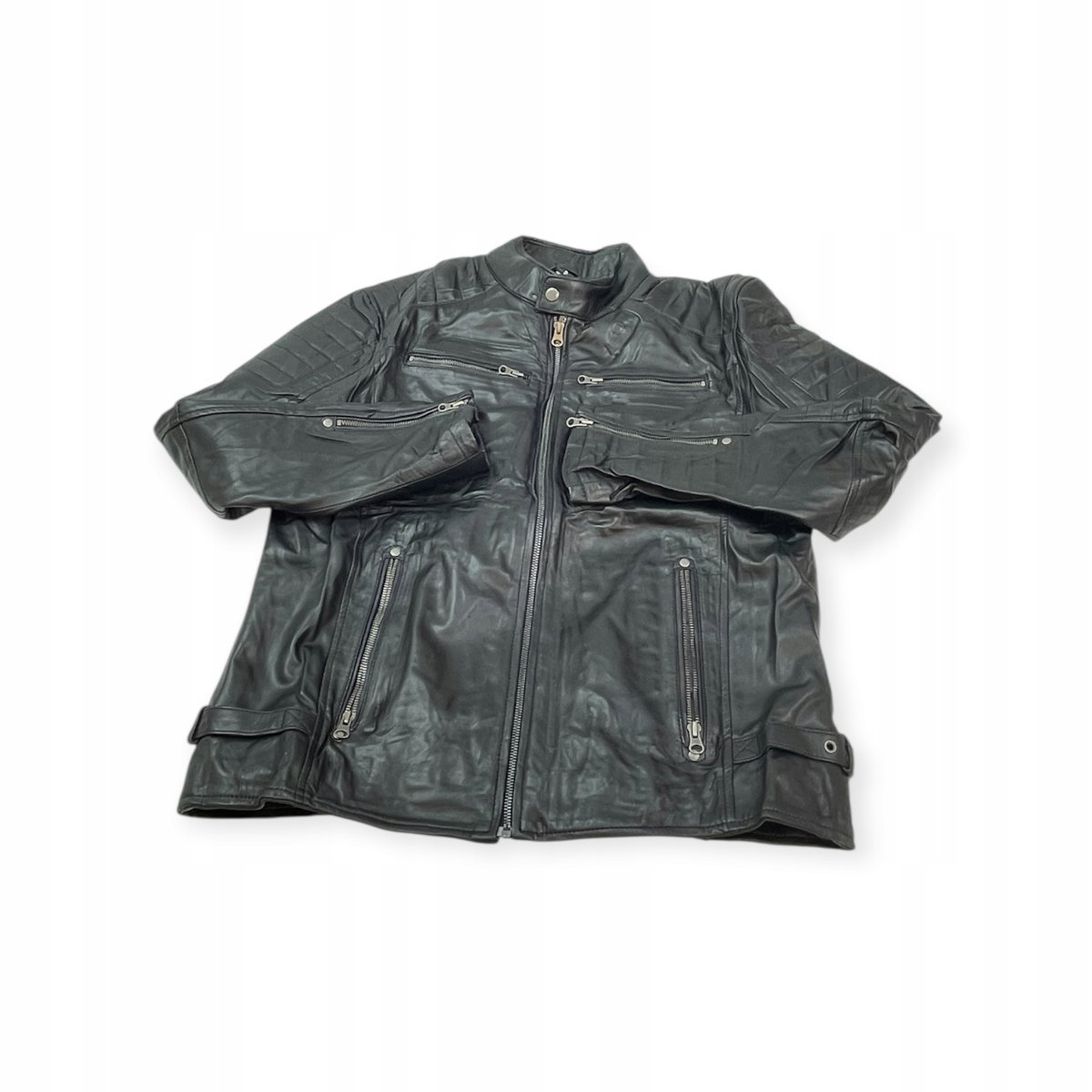 Skórzana kurtka męska czarna REAL LEATHER L