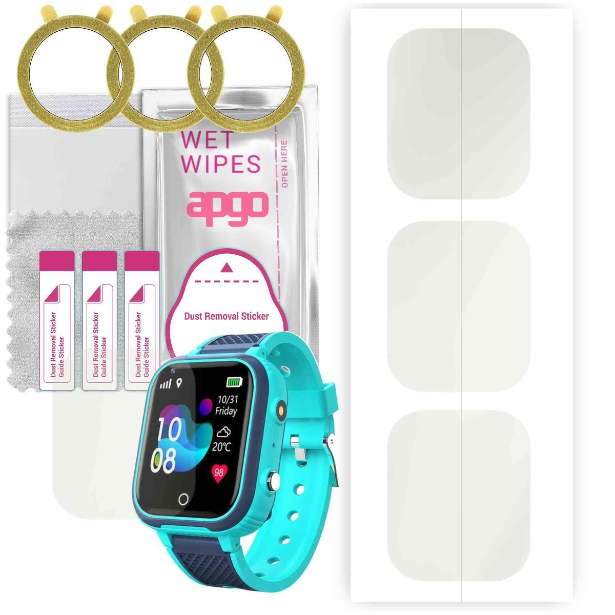 3x Folia hydrożelowa MATOWA do Manta SWK01BB SWK01BL - apgo Smartwatch Hydrogel MATTE Protection Ochrona na ekran smartwatcha