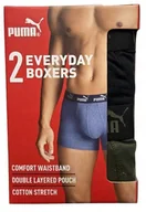 Majtki męskie - PUMA EVERYDAY Bokserki męskie 2-pack CZARNE ZIELONE L - miniaturka - grafika 1