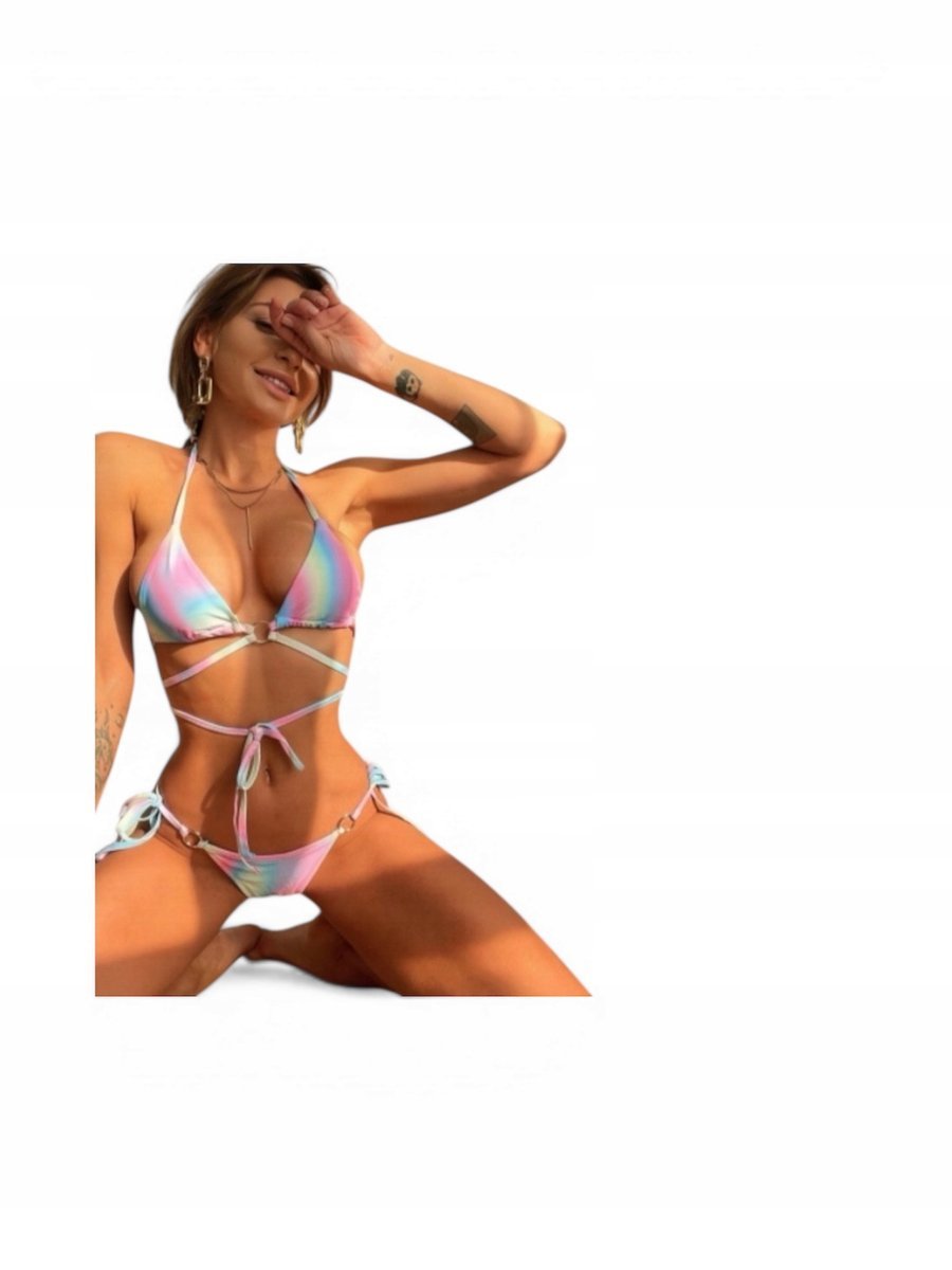 SEKSOWNE BIKINI DAMSKIE WIĄZANE KOLOROWE STRÓJ KĄPIELOWY MONOKINI HIT