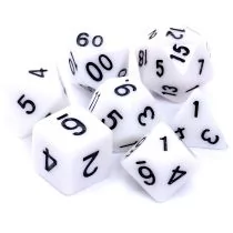 Rebel Kości Komplet do RPG Matowe Białe - Akcesoria do gier planszowych - miniaturka - grafika 1