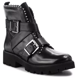 Botki damskie - Steve Madden Botki Hoofy Ankleboot SM11000118-03001-017 Black Leather - grafika 1