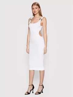 Sukienki - Versace Jeans Couture Sukienka codzienna Baroque 72HAO943 Biały Slim Fit - grafika 1