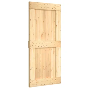 Drzwi, 100x210 cm, lite drewno sosnowe 8720845854737 - Drzwi wewnętrzne - miniaturka - grafika 3