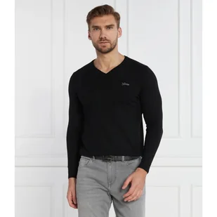 GUESS Sweter VANCE VN BASIC Regular Fit z dodatkiem jedwabiu - Swetry męskie - miniaturka - grafika 1
